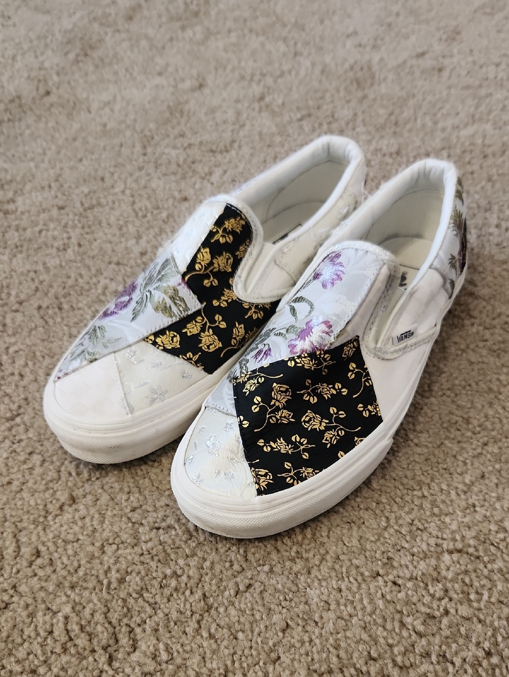 Vans Slip-On Patchwork Floral Sneakers - 9